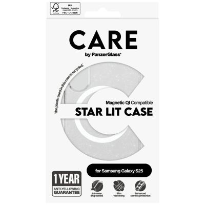 4. Etui CARE by PanzerGlass Flagship Urban Combat Starlight White QI do Samsung Galaxy S25 - przezroczysty