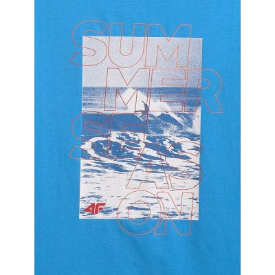 6. T-shirt regular z nadrukiem męski 4F 4F 4FWSS26TTSHM2783-33S