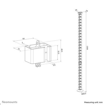 7. Prowadnica kabli Neomounts ADS06-132BL