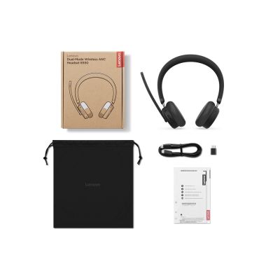 14. Lenovo ANC Headset 6550 Zestaw słuchawkowy Bezprzewodowy Opaska na głowę Biuro/centrum telefoniczne USB Type-C Bluetooth Czarny