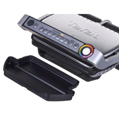 10. Grill Tefal OptiGrill GC712D34 (stołowy-zamknięty; 2000W; kolor inox)