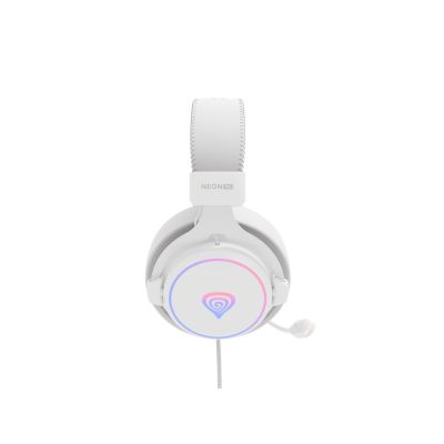 8. GENESIS Neon 764 Zestaw słuchawkowy Przewodowa Opaska na głowę Gaming USB Typu-A Biały