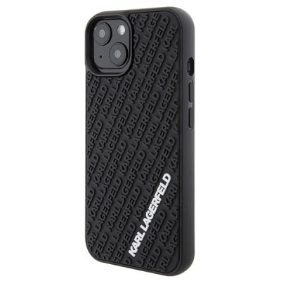 2. Etui Karl Lagerfeld 3D Rubber Multi Logo na iPhone 15 - czarne