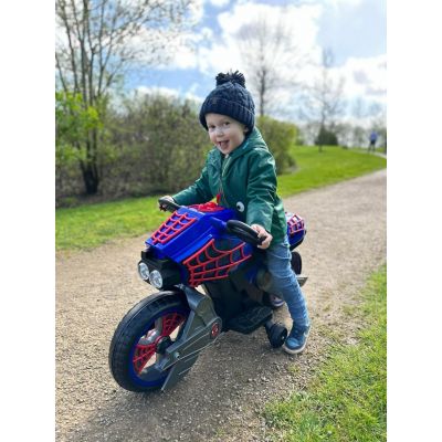 7. Jeździk elektryczny dziecięcy Huffy Motocykl Spider-Man (17345W)