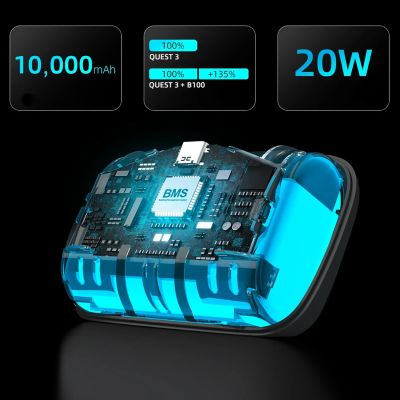 5. Zewnętrzna bateria BoboVR B100 do Meta Quest S3 Pro i E3 Pro - biała