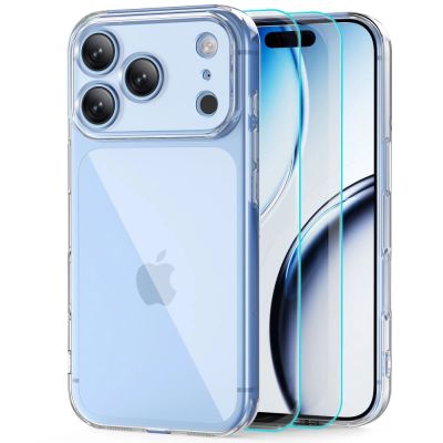 Etui Tech-Protect FlexAir + Szkło hartowane Tech-Protect Glass Fit+ 2-Pack na iPhone 18 Pro Max / 17 Pro Max - przezroczyste