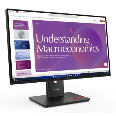 17. Lenovo ThinkVision T24D-40 monitor komputerowy 60,5 cm (23.8") 1920 x 1080 px Full HD LCD Czarny