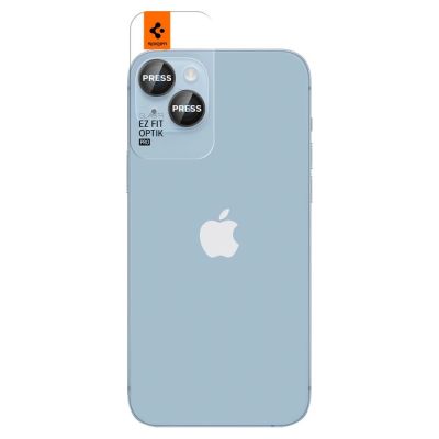 13. Osłona aparatu Spigen Glas.tR EZ Fit Optik Camera Protector na iPhone 14 / Plus / 15 / Plus - czarna 2 szt.