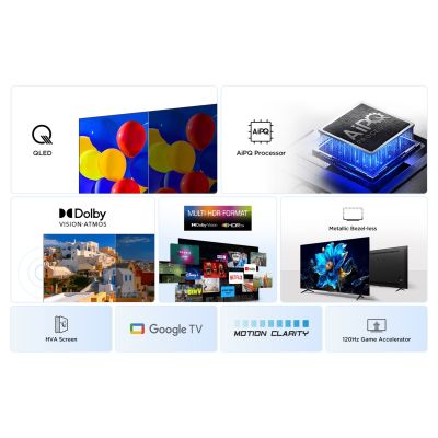 3. Telewizor TCL 43P7K QLED 40" 4K Ultra HD Google TV Dolby Atmos DVB-T2 Metaliczny