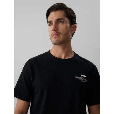 3. T-shirt regular z nadrukiem męski 4F 4FKAW26TTSHM4477-20S
