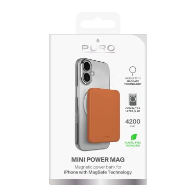 2. Powerbank Puro 4200mAh ultracienki kompatybilny z MagSafe USB-C - pomarańczowy