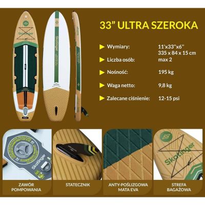 2. Deska SUP SKATINGER Peninsula Trojan Horse 335x84x15 Touring