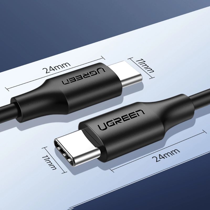 11. Kabel Ugreen US286 USB-C - USB-C PD QC 3A 480Mb/s 2m - czarny