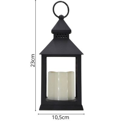 5. LATARNIA LATARENKA DEKORACYJNA 23 CM LED NA BATERIE CZARNA