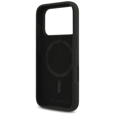 7. Etui Karl Lagerfeld Silicone Karl&Choupette Ring MagSafe na iPhone 18 Pro Max / iPhone 17 Pro Max - czarne