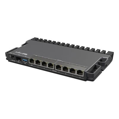 4. Router Mikrotik RB5009UPr+S+IN Total Ethernet  Ports:9; Architecture:ARM 64bit; CPU core:4