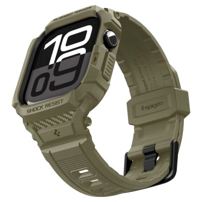 7. Pasek Spigen Rugged Armor Pro na Apple Watch 46 mm - zielony