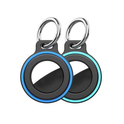 2. Etui airtag ze sprężynową klamrą zestaw 2szt - czarny