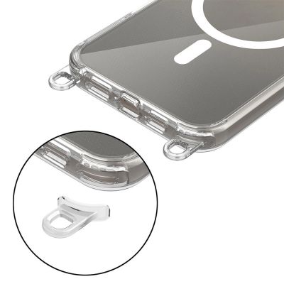 2. Etui Tech-Protect FlexAir Chain MagSafe na iPhone 16 Pro Max - przezroczyste + 2 smycze (czarna i szarobrązowa)