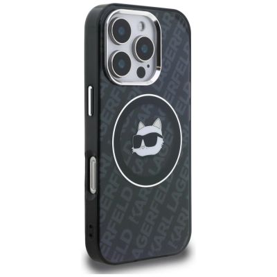4. Etui Karl Lagerfeld IML Choupette Head Logo MagSafe na iPhone 16 Pro - czarne