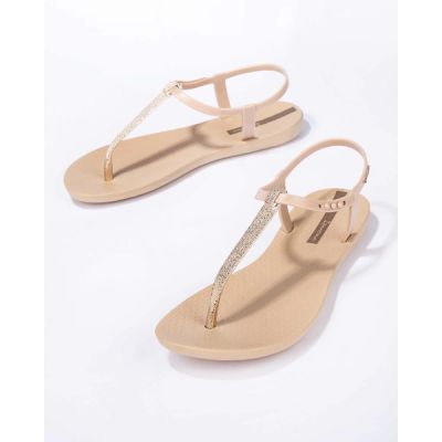 4. Ipanema Sandal Class sandały japonki damskie lekkie beżowe ze złotym