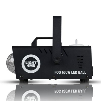 6. LIGHT4ME FOG 600W LED BALL - Wytwornica dymu/mgły efekt podświetlenia dymu/kula dyskotekowa, pilot bezprzewodowy
