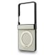5. Etui Guess Magnetic Ring Stand Grained Classic Logo MagSafe na Samsung Galaxy Z Flip 8 - beżowe