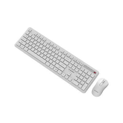 4. GEMBIRD BEZPRZEWODOWY ZESTAW KLAWIATURY + MYSZ SLIM PRO BUSINESS NA BIURKO,BIAŁY, UKŁAD US