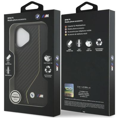 8. Etui BMW M Carbon Line & Logo MagSafe na iPhone 17 - żółte
