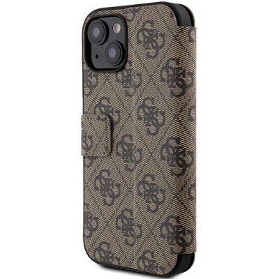 6. Etui Guess 4G Big Metal Logo na iPhone 13 / 14 / 15 - brązowe