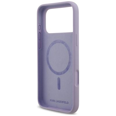 7. Etui Karl Lagerfeld Silicone Karl&Choupette Ring MagSafe na iPhone 18 Pro Max / 17 Pro Max - fioletowe
