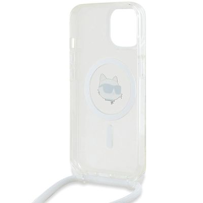 6. Etui Karl Lagerfeld IML Choupette Head & Cord MagSafe na iPhone 14 / 13 / 15 - przezroczyste
