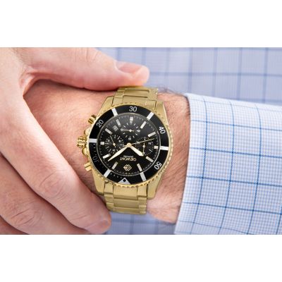 4. Zegarek Męski Giewont Chronograph Sapphire Złoto Czarny GW3970-B7