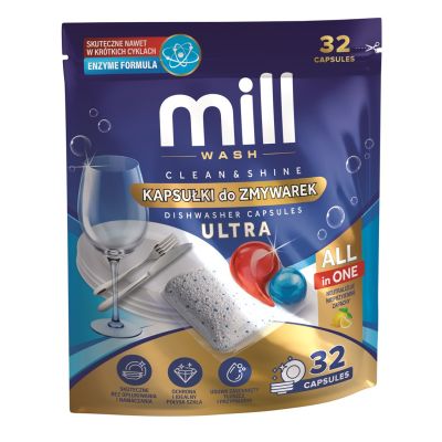 MILL Kapsułki do zmywarki CLEAN&SHINE ULTRA 32szt.  3K. D