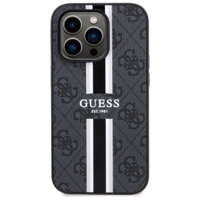 3. Etui Guess 4G Printed Stripes MagSafe na iPhone 14 Pro - czarne