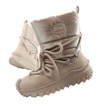 Lee Cooper buty sportowe damskie zimowe trekkingowe ocieplane beżowe skóra naturalna