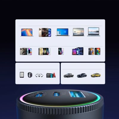 9. Ładowarka samochodowa Joyroom JR-CCN07 145W 2xUSB-C USB-A + kabel USB-C 100W - ciemnoszara