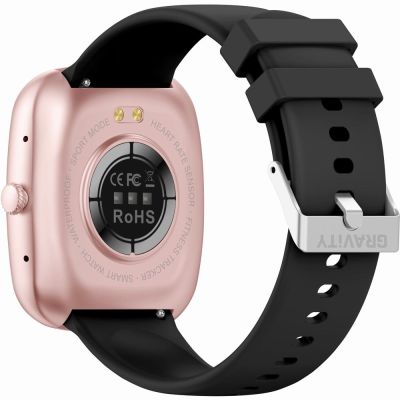 9. Smartwatch Damski GRAVITY GT18-1 Różowy Pasek Silikonowy + Czarny Pasek