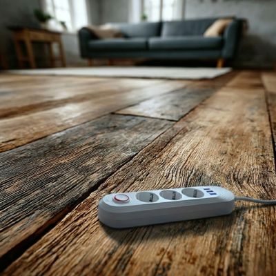 18. MACLEAN LISTWA ZASILAJĄCA, PRZEDŁUŻACZ 3 GNIAZDA + 3XUSB, 110-240V AC 50/60HZ, 2.1A MAX 2500W, 1,5M, BIAŁA MCE394 W