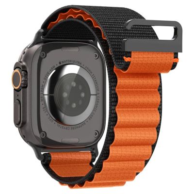 3. Pasek Pasek Spigen WBF1 na Apple Watch 44 / 45 / 46 / 49 mm - czarno-pomarańczowy