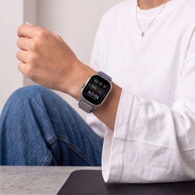 7. Pasek Tech-Protect Nylon Pro na Apple Watch 44 / 45 / 46 / 49 mm - granatowo-szary