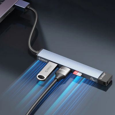 5. Hub USB-A Orico AH-A13 stacja dokująca 1x USB-A 3.0 + 3x USB-A 2.0 - szary
