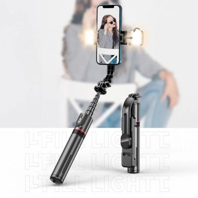 8. Selfie stick Tech-Protect L05S Bluetooth z tripodem do 105cm z lampą LED - czarny