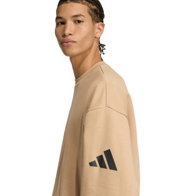 5. Bluza męska adidas Essentials Loose Fit 3 Bar Logo beżowa JX5668