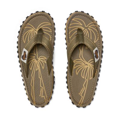 Gumbies męskie japonki ISLANDER FLIP-FLOP PALM LEAF KHAKI