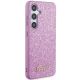 4. Etui Guess Glitter Script na Samsung Galaxy S24 - fioletowe