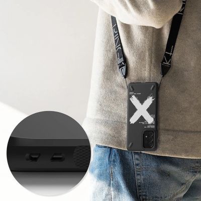 6. Ringke Onyx Design wytrzymałe etui pokrowiec Samsung Galaxy A72 4G czarny (Paint) (OXSG0047)