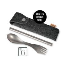 Sztućce turystyczne w etui Light My Fire Spork & Straw Kit Titanium