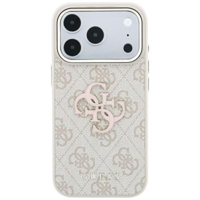 3. Etui Guess 4G & Big Resin Logo na iPhone 17 Pro Max / 18 Pro Max - różowe