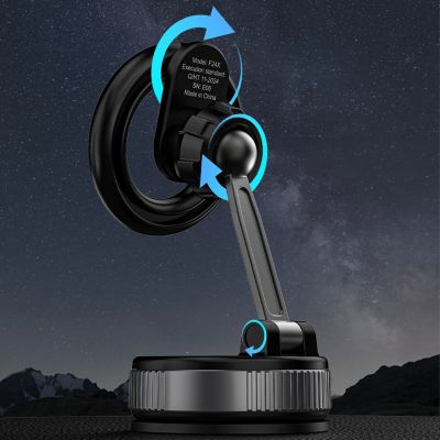 7. Uchwyt samochodowy Dudao F24X kompatybilny z MagSafe z przyssawką - czarny